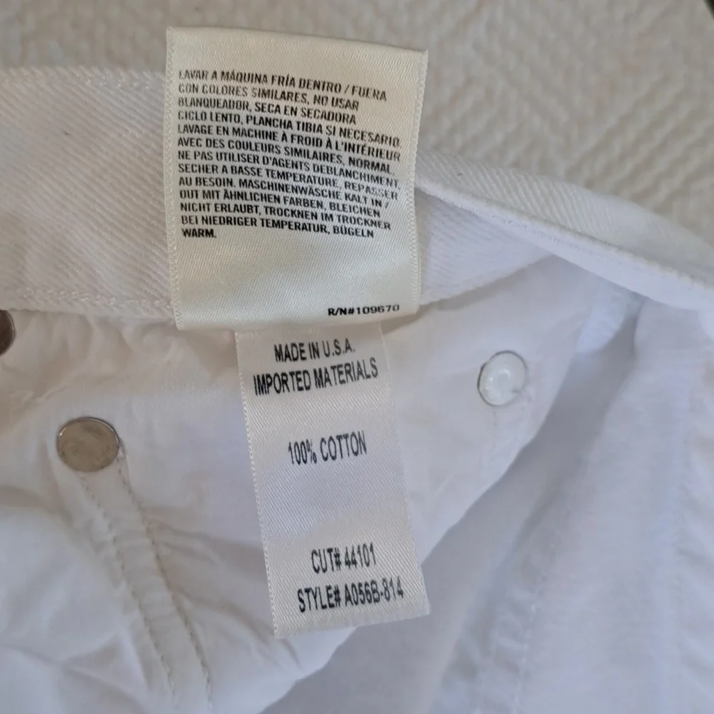 Agolde Los Angeles‎ Womens Lana 100% Cotton Frayed White Straight Ankle Jeans 29 - Picture 7 of 8